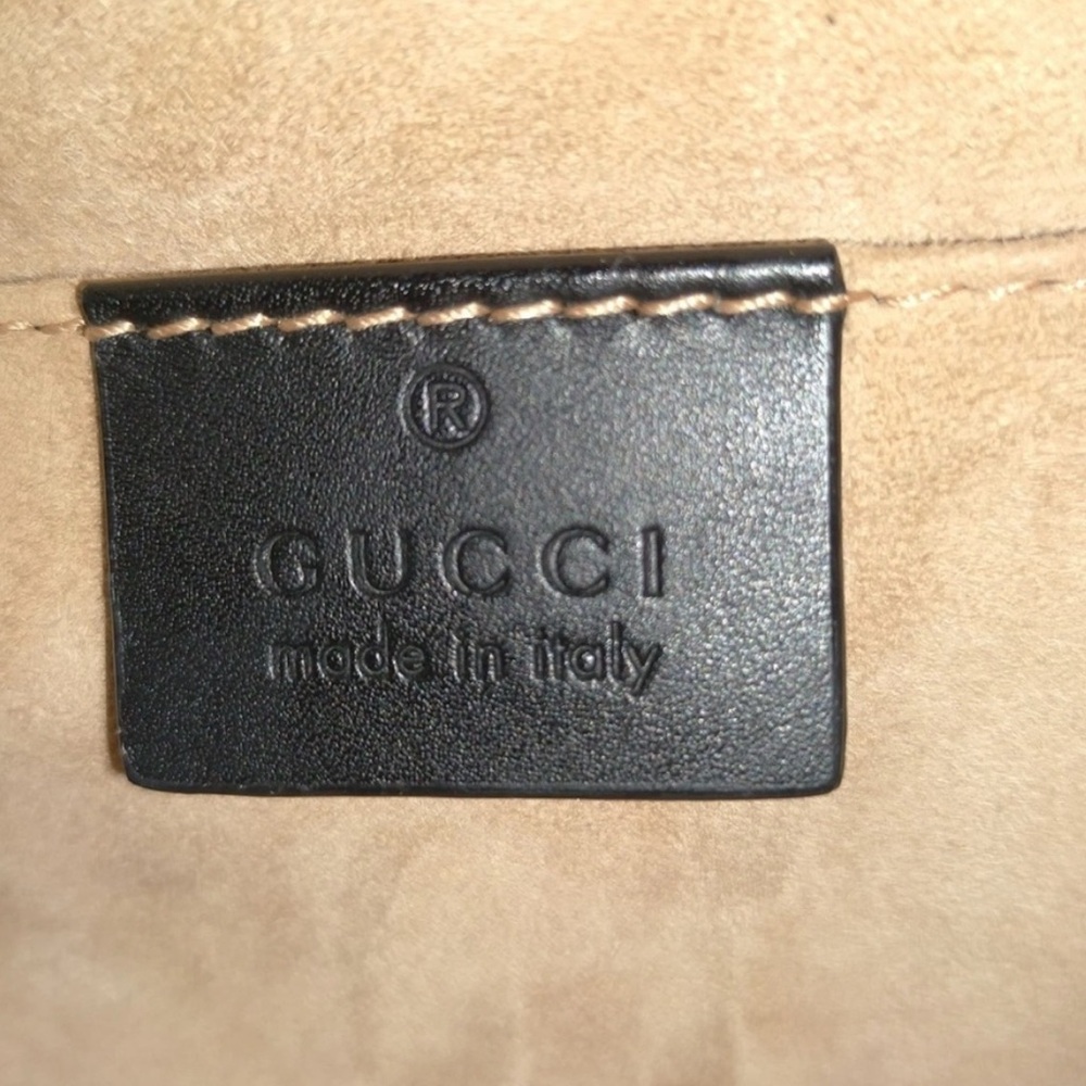 Authentic Gucci Hand Bag Sherry Line Black Leather with crossbody strap - Picture 11 of 17